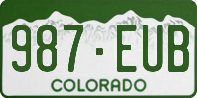 CO license plate 987EUB