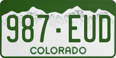 CO license plate 987EUD
