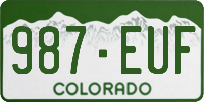CO license plate 987EUF