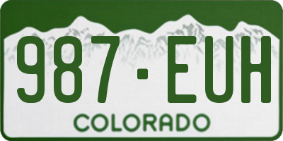 CO license plate 987EUH