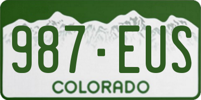 CO license plate 987EUS