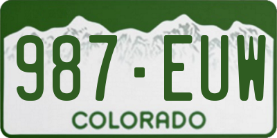 CO license plate 987EUW