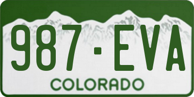 CO license plate 987EVA