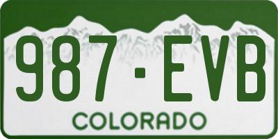 CO license plate 987EVB