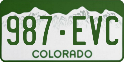 CO license plate 987EVC