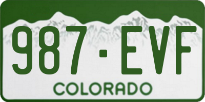 CO license plate 987EVF