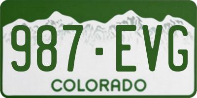 CO license plate 987EVG