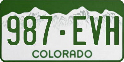 CO license plate 987EVH