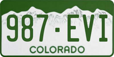 CO license plate 987EVI