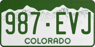 CO license plate 987EVJ