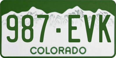 CO license plate 987EVK