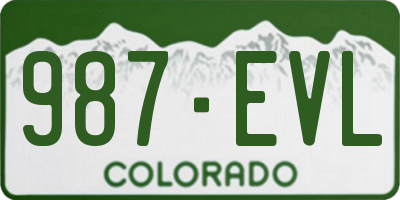 CO license plate 987EVL