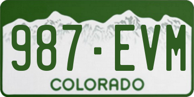 CO license plate 987EVM
