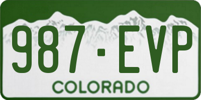 CO license plate 987EVP