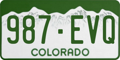 CO license plate 987EVQ