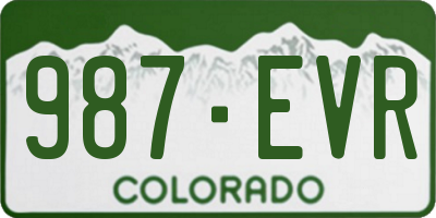 CO license plate 987EVR
