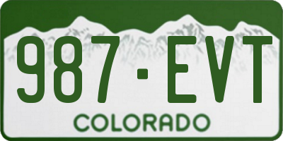 CO license plate 987EVT