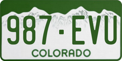 CO license plate 987EVU