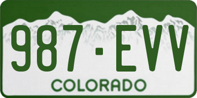 CO license plate 987EVV