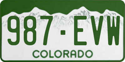 CO license plate 987EVW