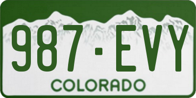 CO license plate 987EVY