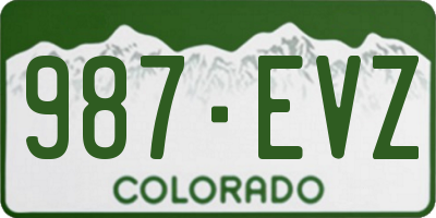 CO license plate 987EVZ