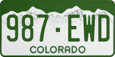 CO license plate 987EWD