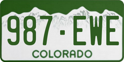 CO license plate 987EWE