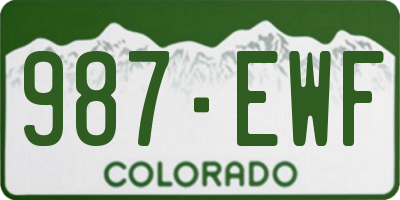 CO license plate 987EWF