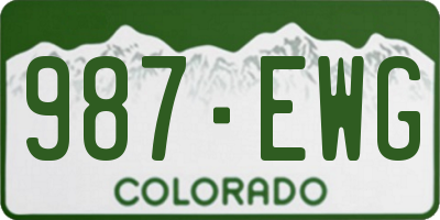 CO license plate 987EWG