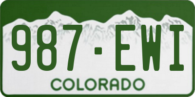 CO license plate 987EWI