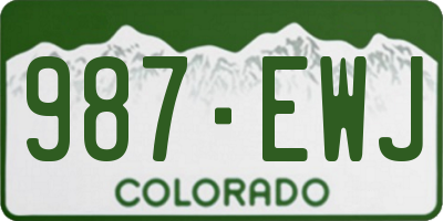 CO license plate 987EWJ
