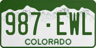CO license plate 987EWL