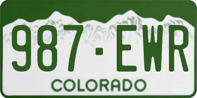 CO license plate 987EWR