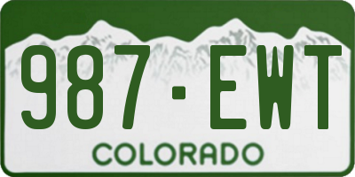 CO license plate 987EWT