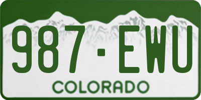 CO license plate 987EWU