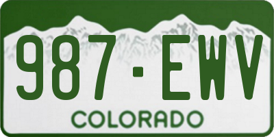 CO license plate 987EWV