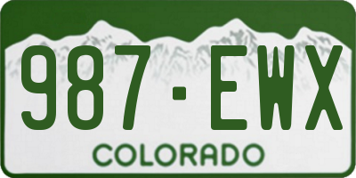 CO license plate 987EWX