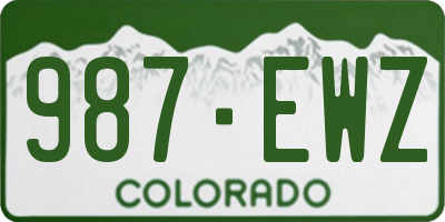 CO license plate 987EWZ