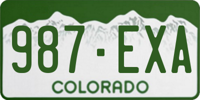CO license plate 987EXA