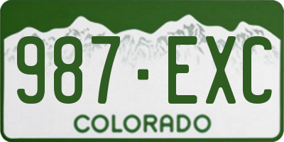 CO license plate 987EXC
