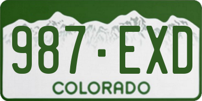 CO license plate 987EXD
