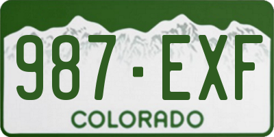 CO license plate 987EXF