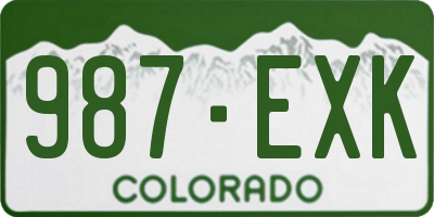 CO license plate 987EXK