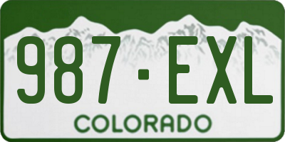 CO license plate 987EXL
