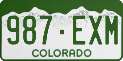 CO license plate 987EXM