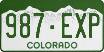 CO license plate 987EXP