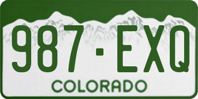 CO license plate 987EXQ