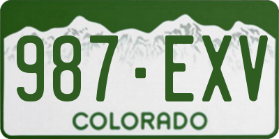 CO license plate 987EXV