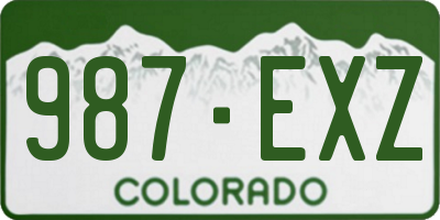 CO license plate 987EXZ